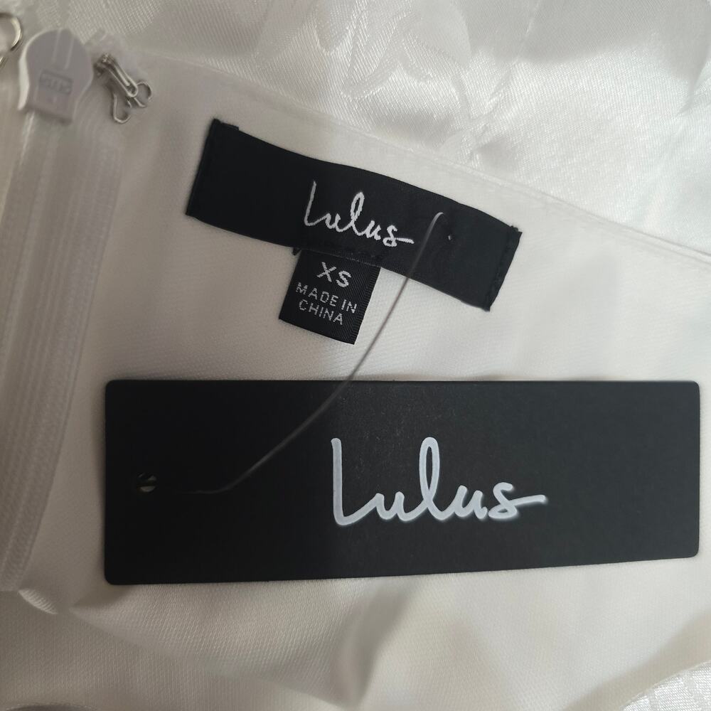 Lulus On the Dancefloor White Jacquard Fringe One-Shoulder Midi Dress - Picture 7 of 8